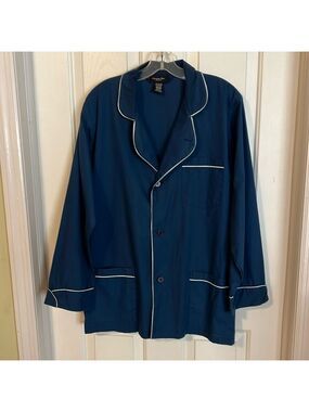 Christian Dior Monsieur pajama top. Size Medium. Vintage,Navy with white trim.